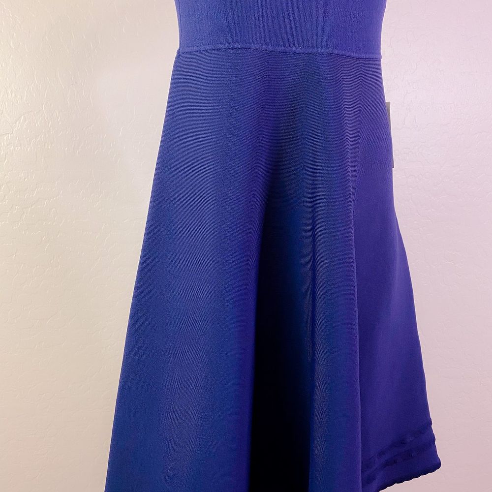 RACHEL PARCELL Navy Puffy Scallop Sweater Dress S - Picture 5 of 12